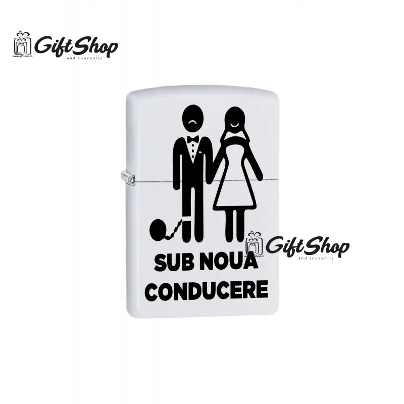 Sub noua conducere, bricheta metalica gravata laser cu mesajv